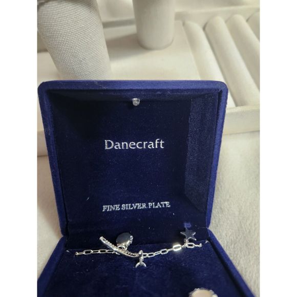 Danecraft Cubic Zirconia Necklace and Earring Set Fine Silver Plated - Picture 5 of 6